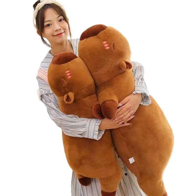 Plush Toys Kawaii Capybara Long Sleep Pillow Stuffed Capibara Plushie Cute Fluffy Doll Soft Sofa Cushion Nap Sleeping Toys For Home Bed