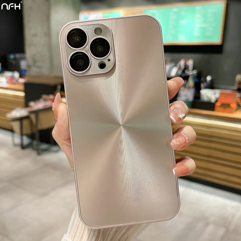 For iPhone 14 Pro Max Luxury Dazzling CD Lines Square Silicone Frame Phone Case For iPhone 11 12 13 14Plus Lens Protective Cover_voghion.com