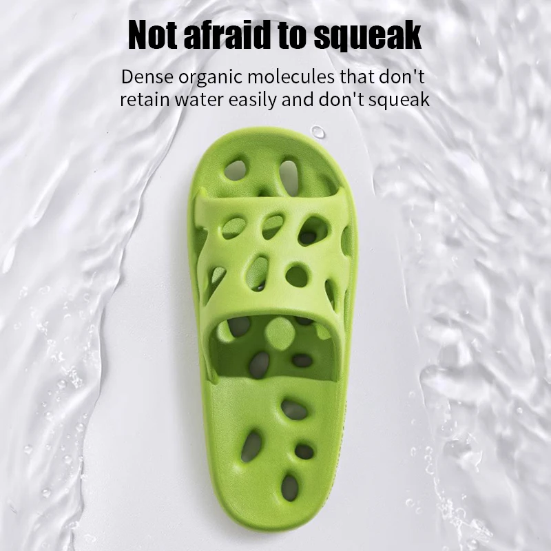 Hollow Out Bathroom Shower Slippers Women Men Slides Anti-Slip
