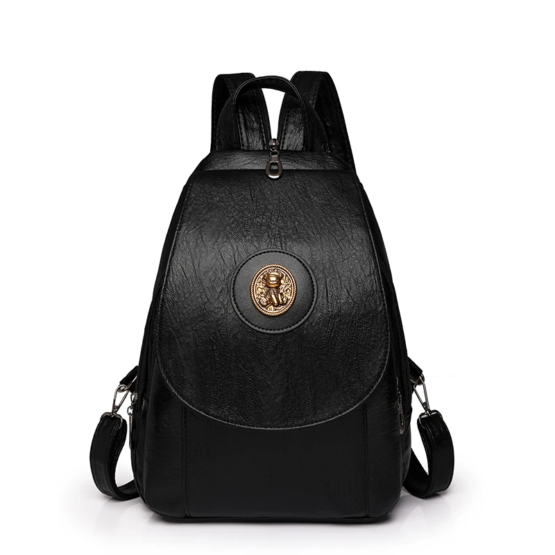 Women Anti theft Backpack High Quality Leather School Shoulder Bags For Teenage Girls Multifunction Backpack Ladies Chest Bag