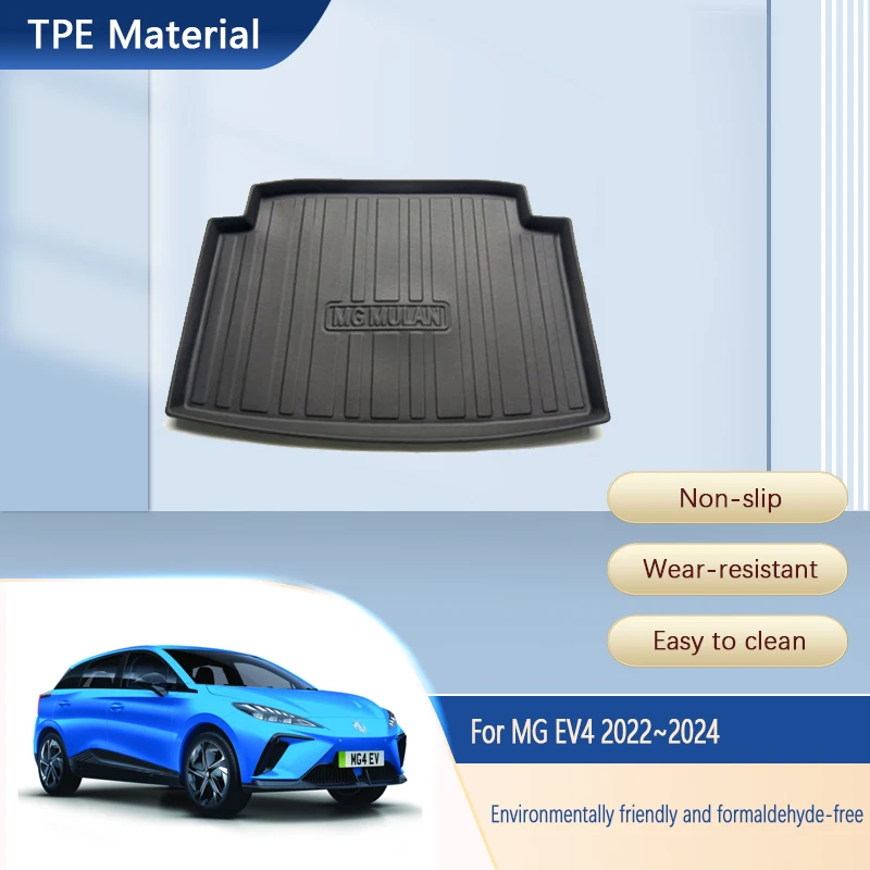 Auto Hinten Stamm Matten Für MG4 EV EH32 MuLan 2022 2023 2024 5 sitz  Wasserdicht Pads TPE Auto Stamm Matts tapis Voiture Auto Zubehör