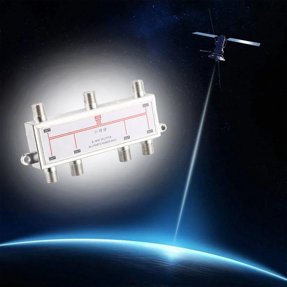 6 Way Satellite Antenna Cable TV Signal Splitter Distributor For SATV/CATV 5-2400MHz Satellite Receiver For SATV/CATV tv splitter