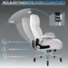 Big and Tall Office Chair with Ergonomic Lumbar Support, Leather Office Chair for Heavy People with Quiet Rubber Wheel 5