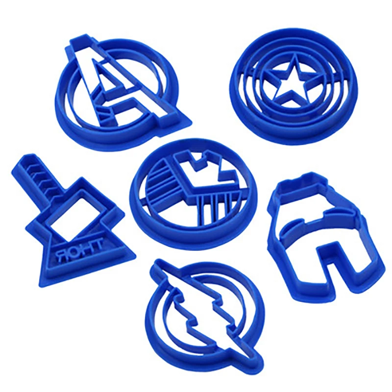 

6Pcs Cartoon Plunger Cookie Cutter DIY Cake Fondant Mold Biscuit Chocolates Cream Decorating Tools Kitchen Baking Accessories