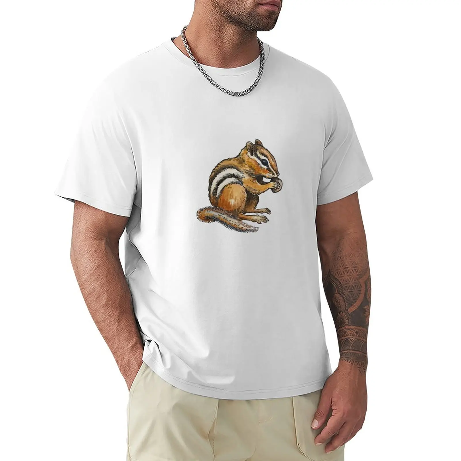 

Chipmunk Eating T-Shirt plain vintage clothes Men's t shirts