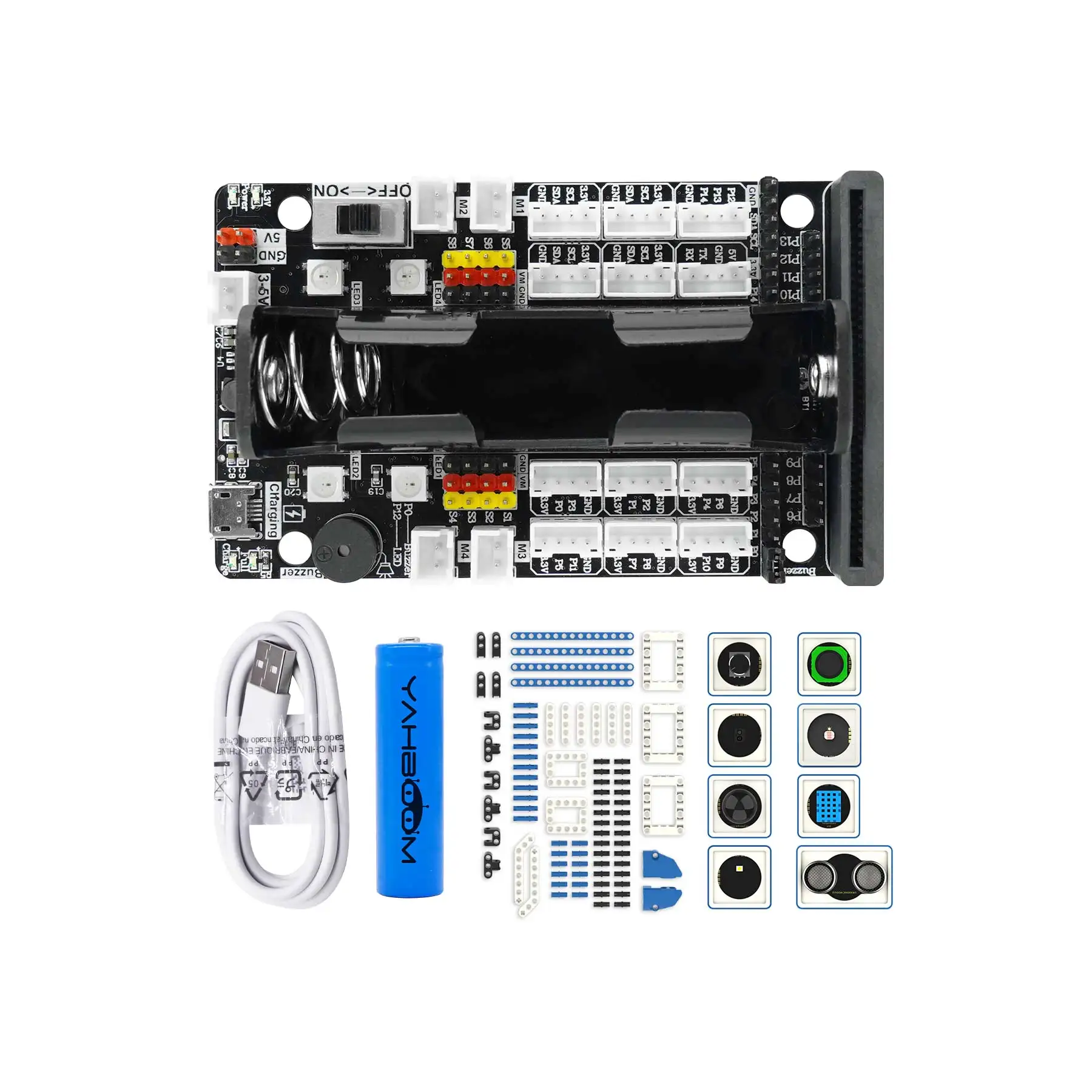 Developer Kit Yahboom Superbit Microbit Expansion Board with IIC UART WIFI Sensor Interface and RGB Light for BBC Micro:bit V2 V1