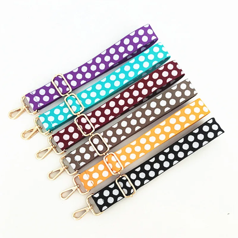 Fashion Polka Dots Bag Strap For Women Shoulder Handbag Crossbody Messenger Nylon Belts DIY Parts Accessories Bags Straps nylon shoulder strap bag strap belt modification buckle purse straps for longchamp bag punching dumpling crossbody bag handbag