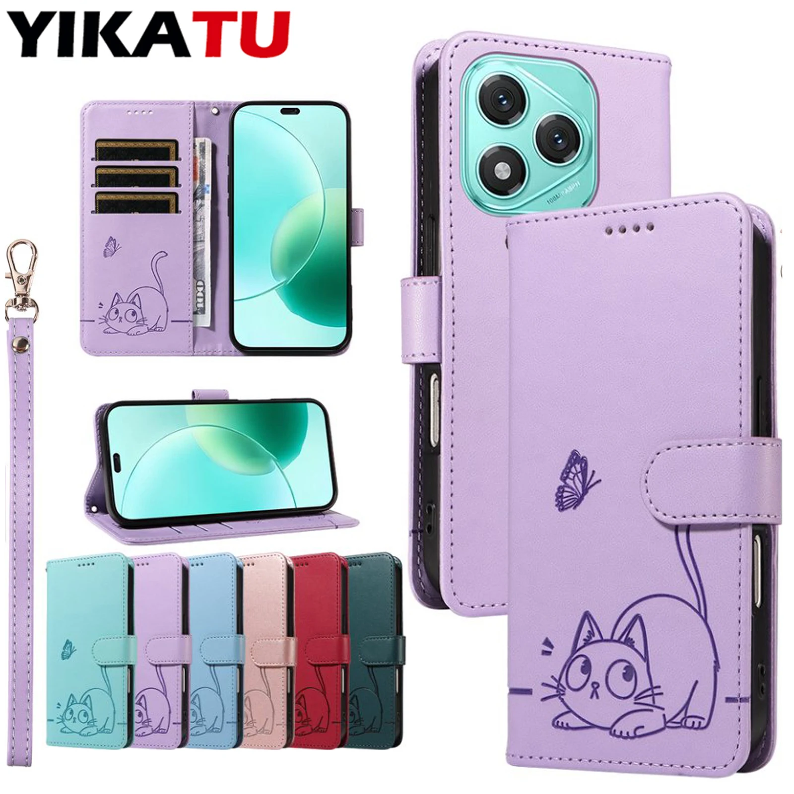 Premium Anti-Fall Leather Wallet Case