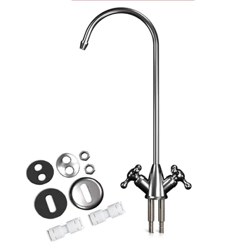 1 set Cucina Filtro Acqua Rubinetto doppio interruttore 1/4 Pollici Collegare Il Tubo Filtri Ad Osmosi Inversa Parti Purificatore Bere Diretto rubinetto 1