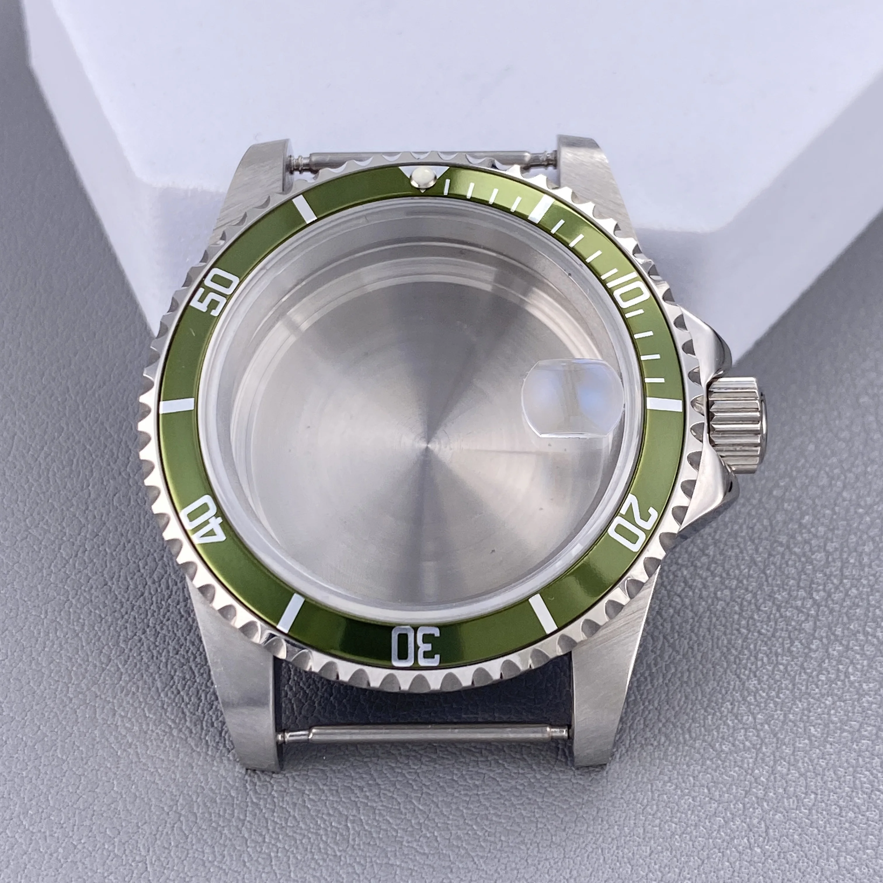 Vintage 39.5MM GMT/SUB Watch Case with 120-Click Bezel & Sapphire Glass