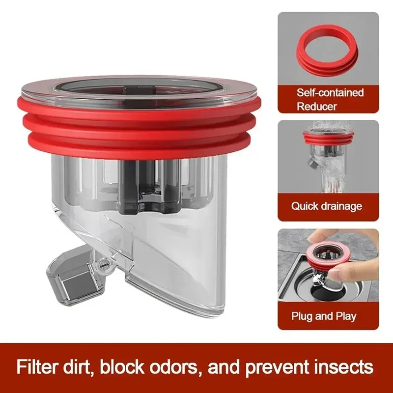 Odor Proof Floor Drain Valve Sewer Backflow Preventer for Kitchen Bathroom Toilet