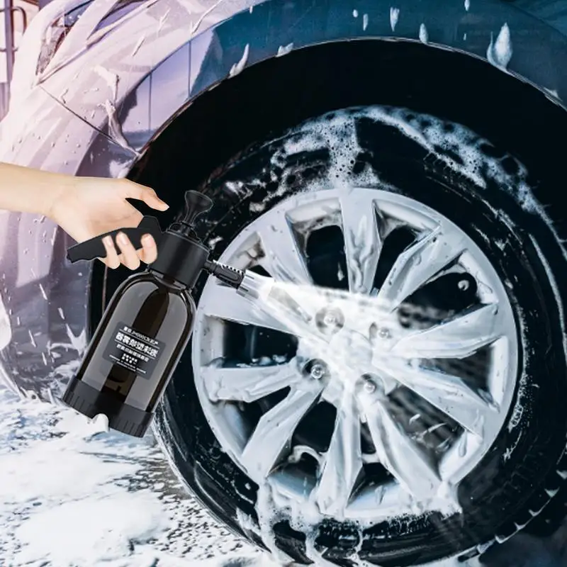 

2L Hand Pump Foam Sprayer With 3 Types Of Nozzle Hand Pneumatic Foam Cannon Snow Foam Car Wash Weeds Spraying Household Cleaning