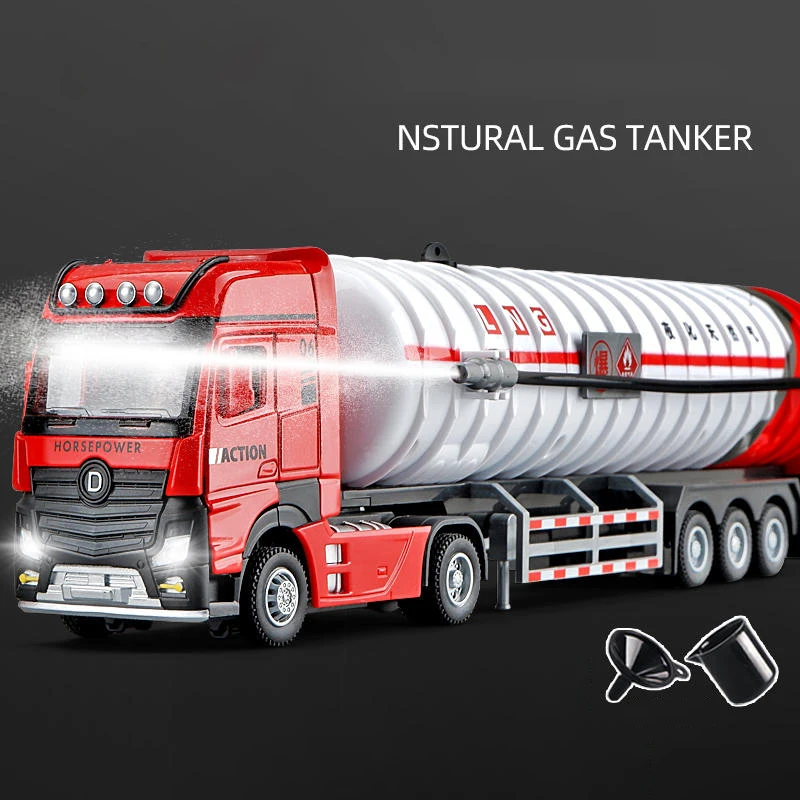 In Grado Di Spruzzare Acqua Olio Camion Cisterna In Lega Modello Di Auto Contenitore Camion Contenitore Ingegneria Veicolo Di Trasporto Bambini Giocat