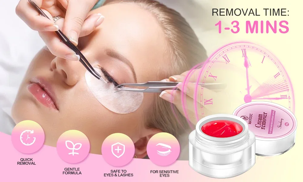 Description Picture 4 of itemMAYOOC 5/15g Eyelash Glue Remover Quick Dry Adhesive Transparent Professional Cream Remover For Eyelash Extension Custom Logo