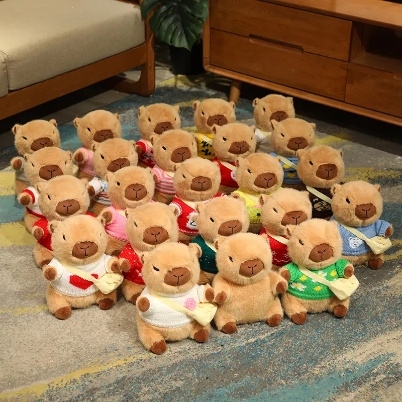 knuffel met kleding,Gevulde met kleding | -knuffels aankleden - Capybara decoratiepop knuffel schattig knuffelspeeltje voor Kerstmis