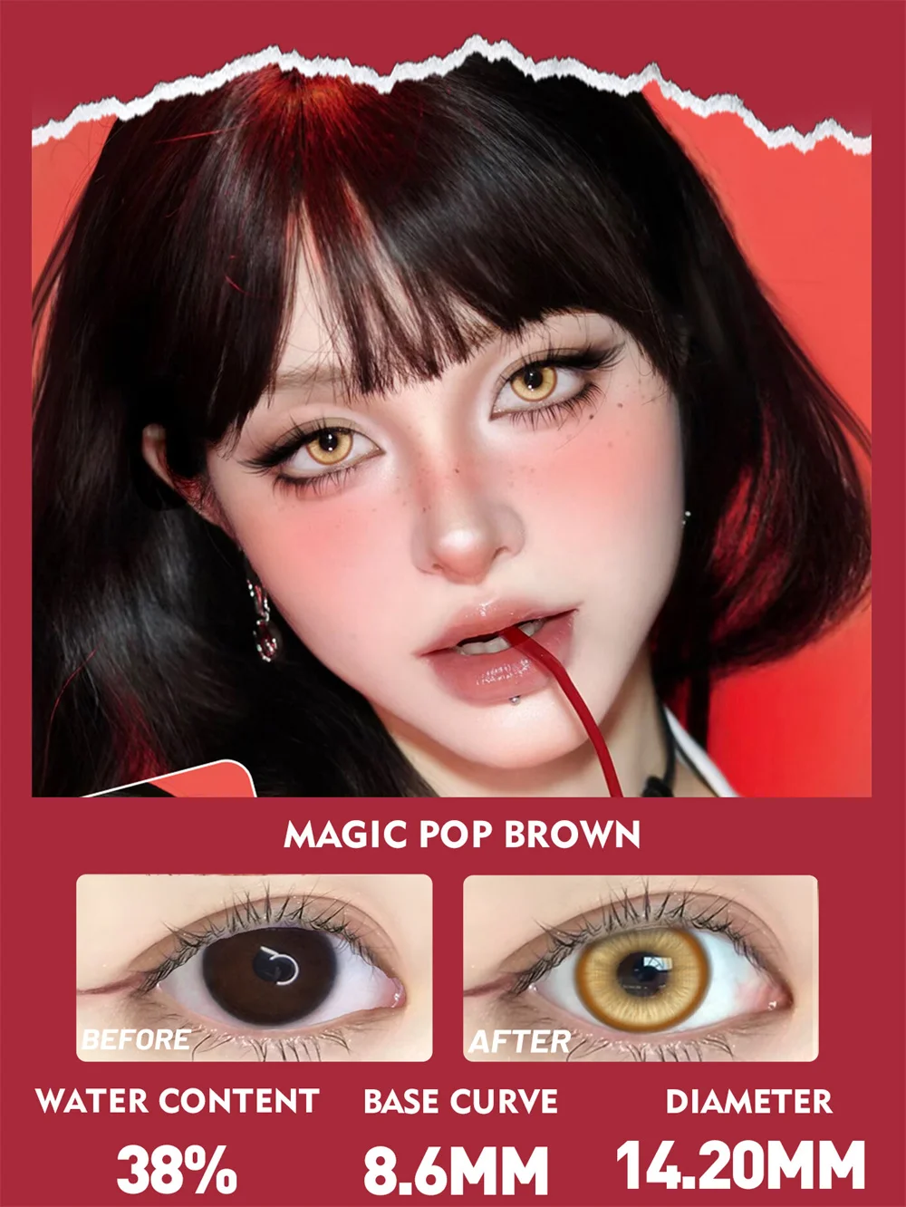 Vibrant Blue & Brown Cosplay Colored Contact Lenses - 6-Month Wear, 2-Pack
