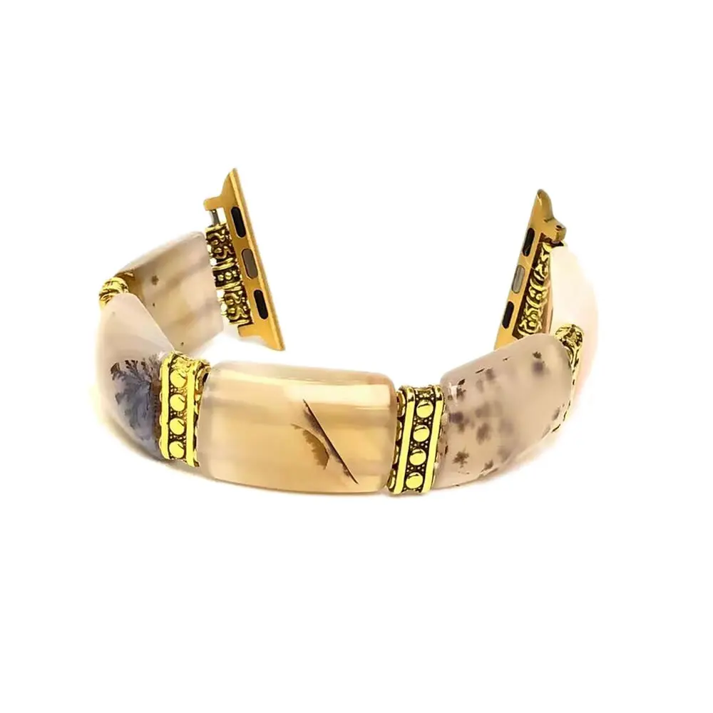 Boho Handmade Natural Stone Beaded Elastic Watch Band