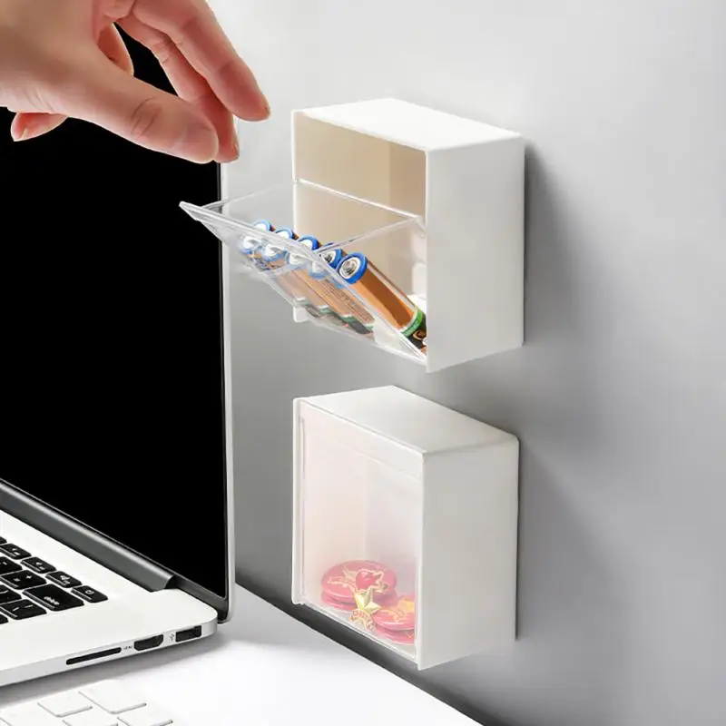Wall Mounted Clamshell Storage Box Paste Type Transparent Storage Box