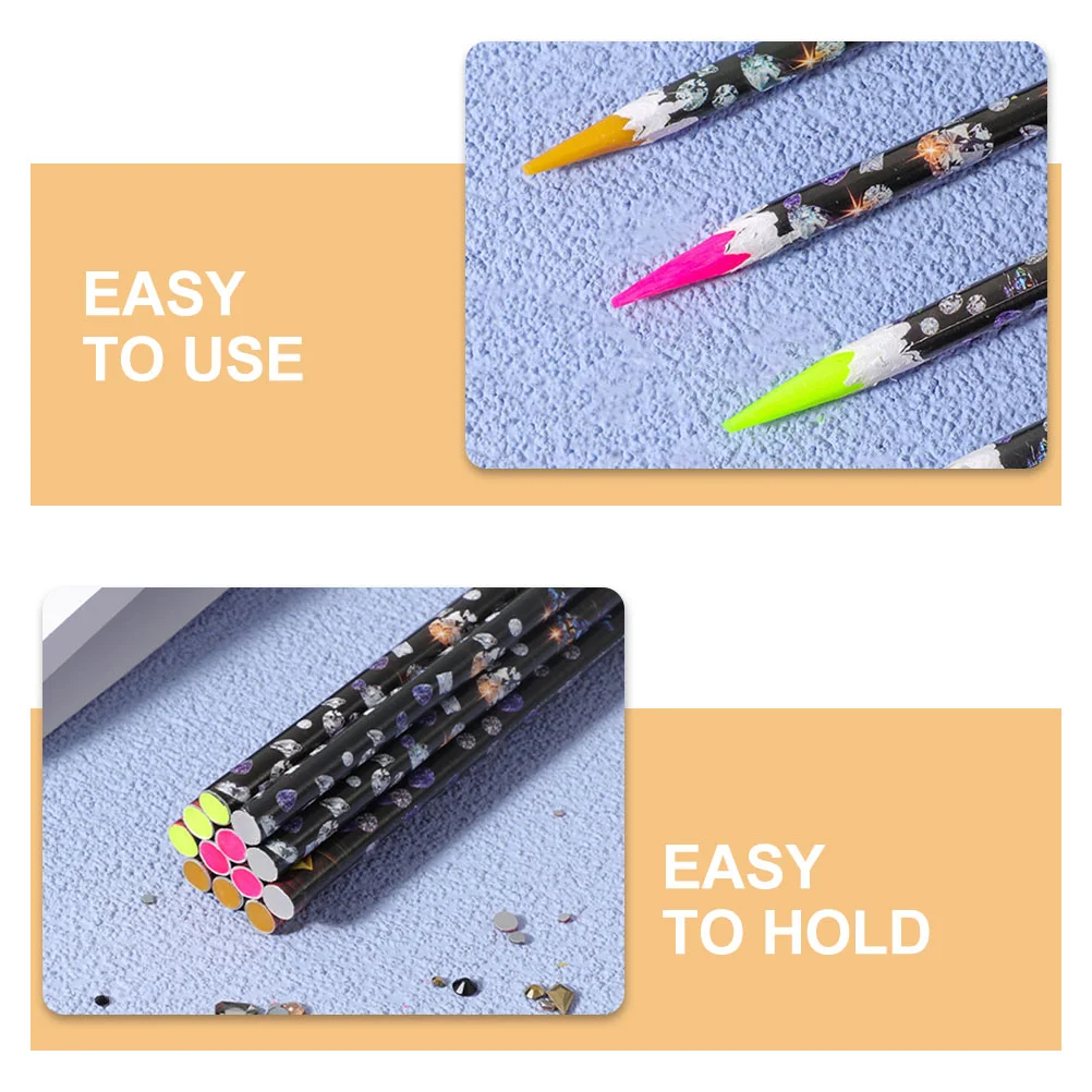 4pcs Nail Diamonds Picking Pens Manicure Rhinestone Picker Pens Manicure Tools rhinestones picker tool 6