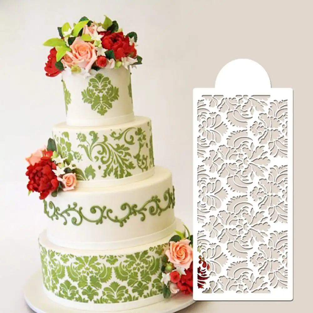 Tapete De Silicona Para Decoración De Pasteles - Moldes De Encaje Fondant, 23 X 6.3 Cm, Gris