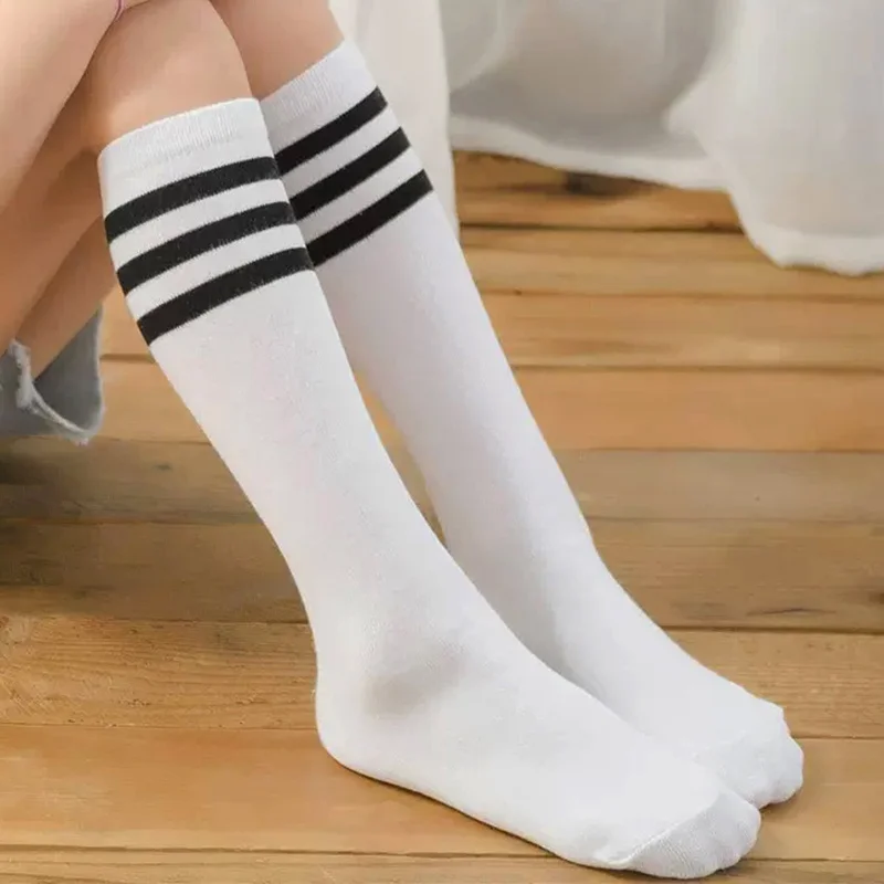 Дитячі гольфи для дітей, хлопчиків, дівчаток, довгі високі шкільні шкарпетки, чорно-білі, футбол, гольф, спортивна мода 1-12 років