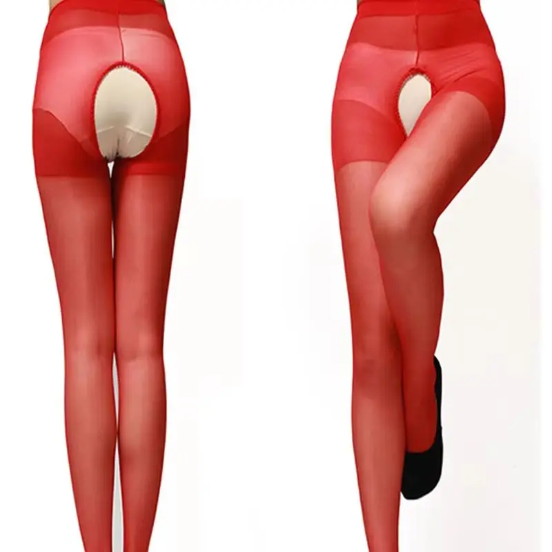 Sexy Open Crotch Pantyhose Fashion Stocking Women transparent Office Lady crotchless Tights OPEN LEG NightLife colors