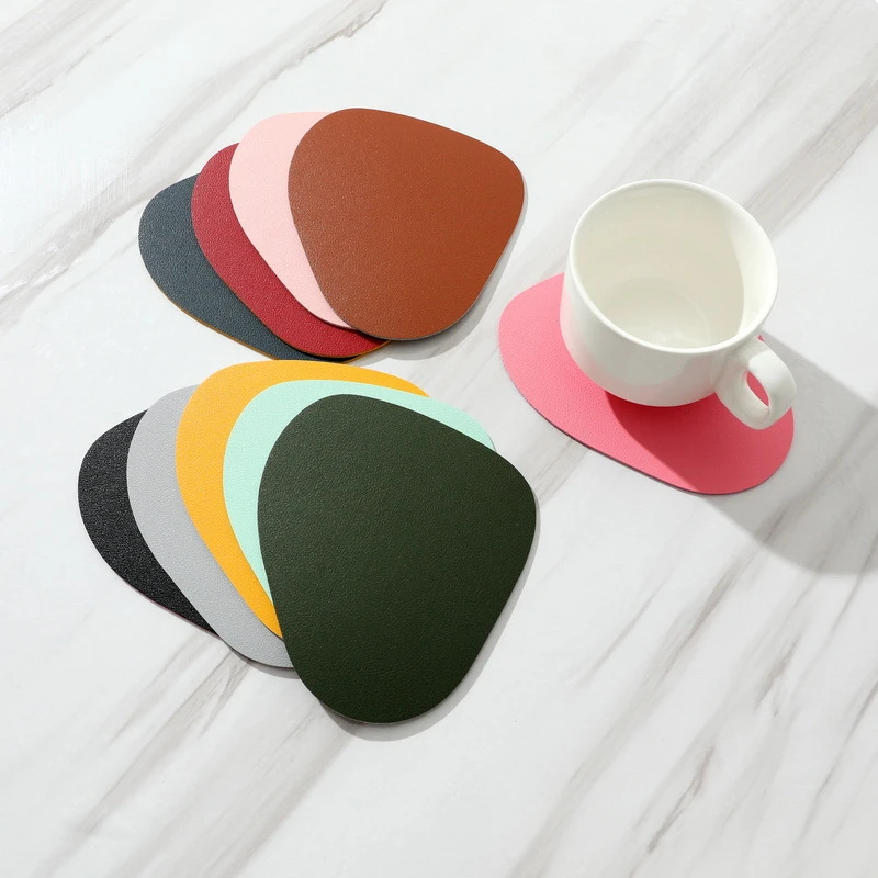 Two-Color-Coaster-Nordic-Style-INS-Leather-PVC-Tea-Coaster-Hotel ...