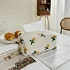 Japanese 3D Small Yellow Flower Fabric Embroidered Paper Box Model Room Decoration Model Room Restaurant Decoration Tissue Box 1