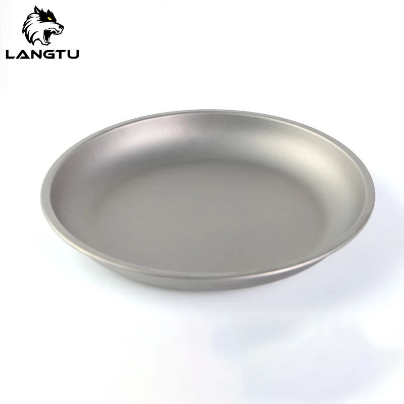 Outdoor Portable Pure Titanium Fruit Vegetable Dish Plate Titanium Alloy Tableware Camping Supplies 2