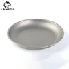 Outdoor Portable Pure Titanium Fruit Vegetable Dish Plate Titanium Alloy Tableware Camping Supplies 2