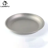 Outdoor Portable Pure Titanium Fruit Vegetable Dish Plate Titanium Alloy Tableware Camping Supplies 2