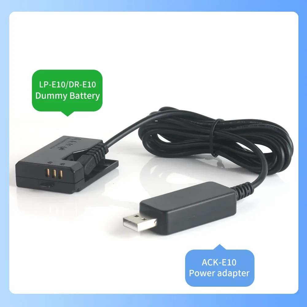 ACK-E10 power adapter for Canon SLR camera EOS 1100D 1200D 1300D 1500D 2000D 4000D power line LP-E8 DR-E8 Dummy battery Kiss X50