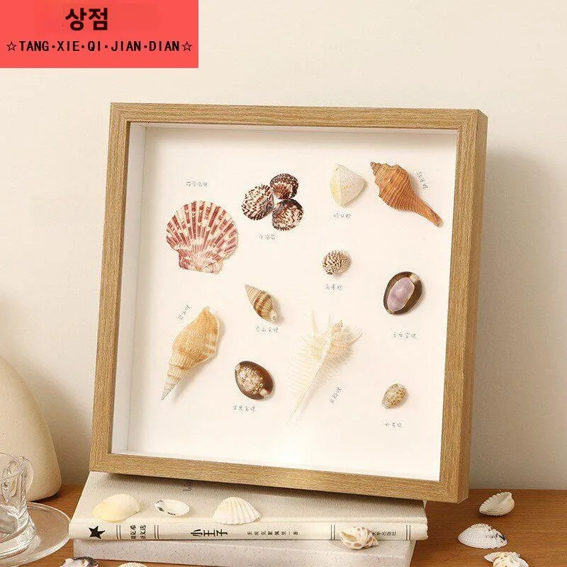 수제 DIY 액자 속이 빈 디자인 스톤 쉘 식물 드라이플라워 보존 전시 아트 프레임 홈 데코 아이템