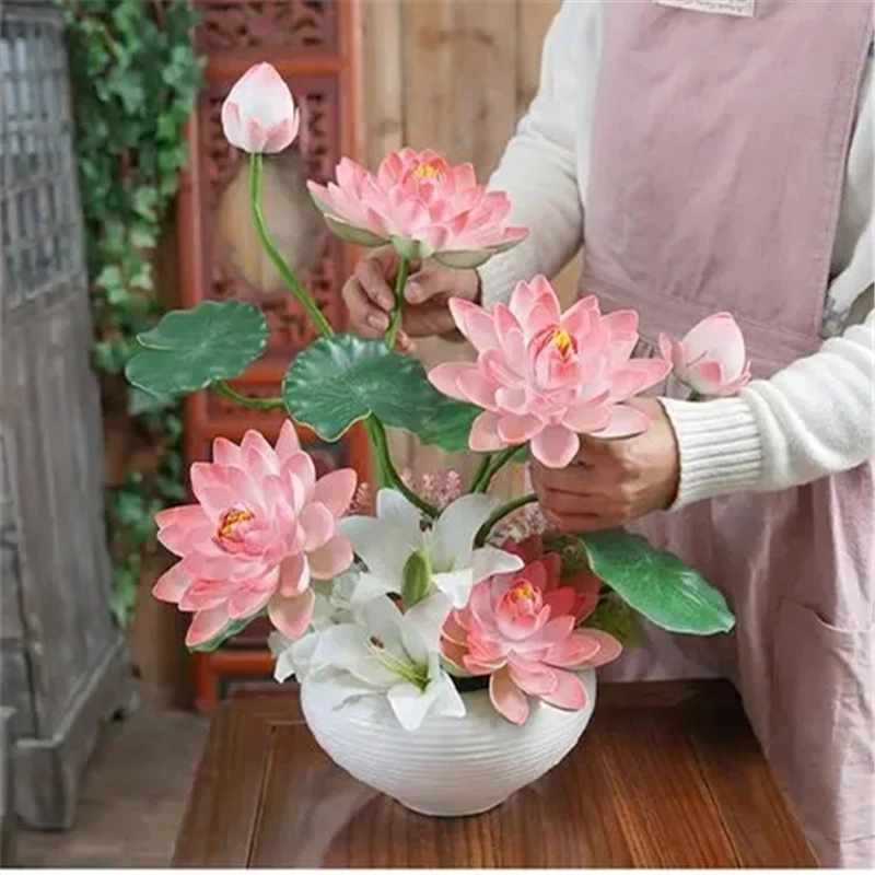 lotus Indoor Plants Rockery Stone Courtyard Colorful Water lilies flowers Garden