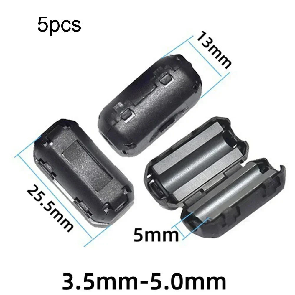 Cable Filter Cable Noise Suppressor 5pc Anti-interference Snap Ferrite Filter Cable Ferrite Core Choke Clip EMC Inner Diameter 3.5/5/7/9/13mm Degaussing Filter