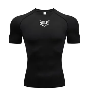 T-shirt a compressione sportiva da uomo a maniche corte per corsa, palestra, allenamento, fitness, jogging, vestibilità aderente alla moda
