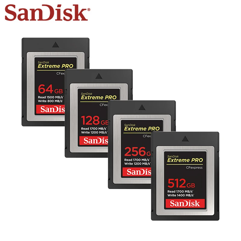 SanDisk ͽƮ  Ÿ B ī޶ CFexpress ī, 4K  CFe  ī,  64GB 128GB 512GB XQD SLR ޸ ī