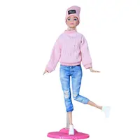 1 ensemble mode enfants cadeau jouet poupée accessoires vêtements d'hiver pulls tenue décontracté chapeaux poupées pantalons fille vêtements 4
