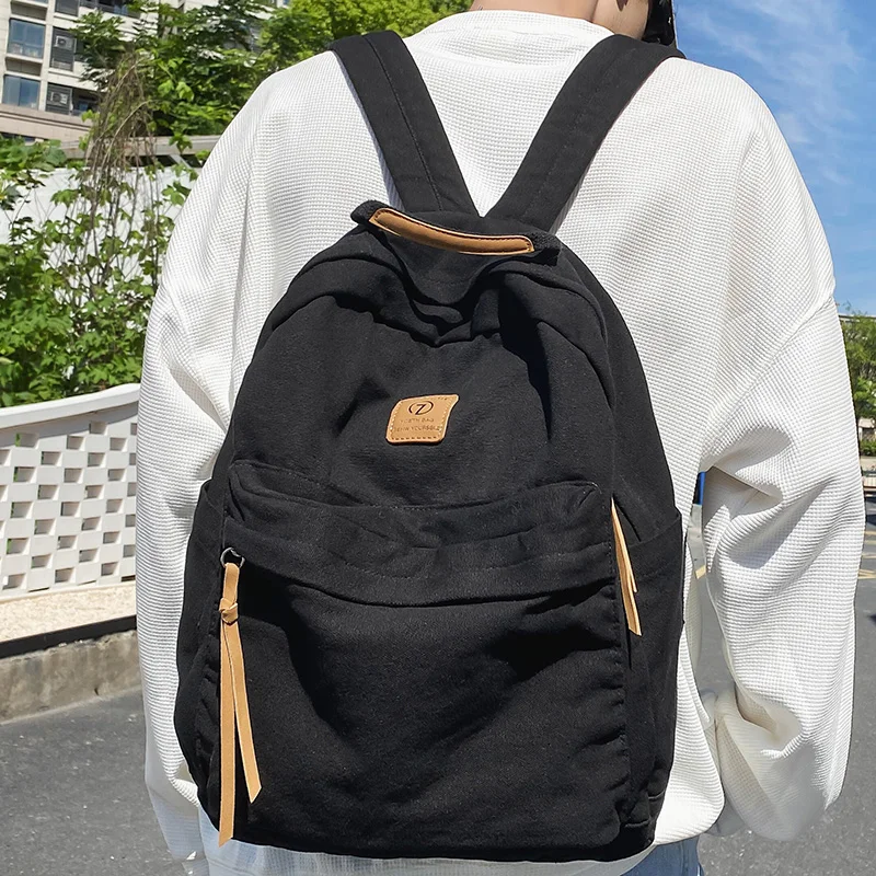 Girl  School Bag New Fashion College Student Vintage Women Backpack Canvas Female Laptop Bag Travel Kawaii Ladies Backpack - 2