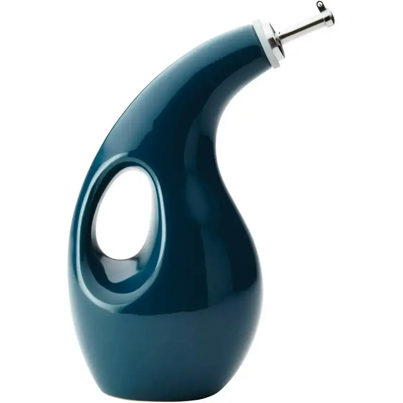 

Stoneware EVOO Olive Oil Bottle Dispenser with Spout, Marine Blue Food picks wedding Bento lunchbox for kids accessories Palito