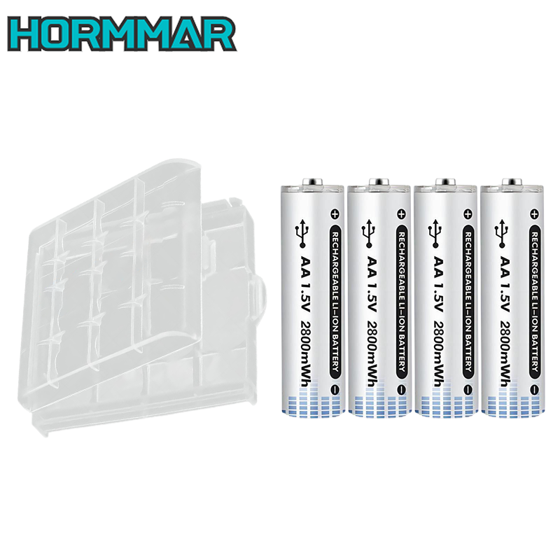 4/8/12PC 1.5V AA Rechargeable Batteries 2800mWh Li-Ion AA Rechargeble Battery for camera Anti-dropping toy car+ AA Battery Box