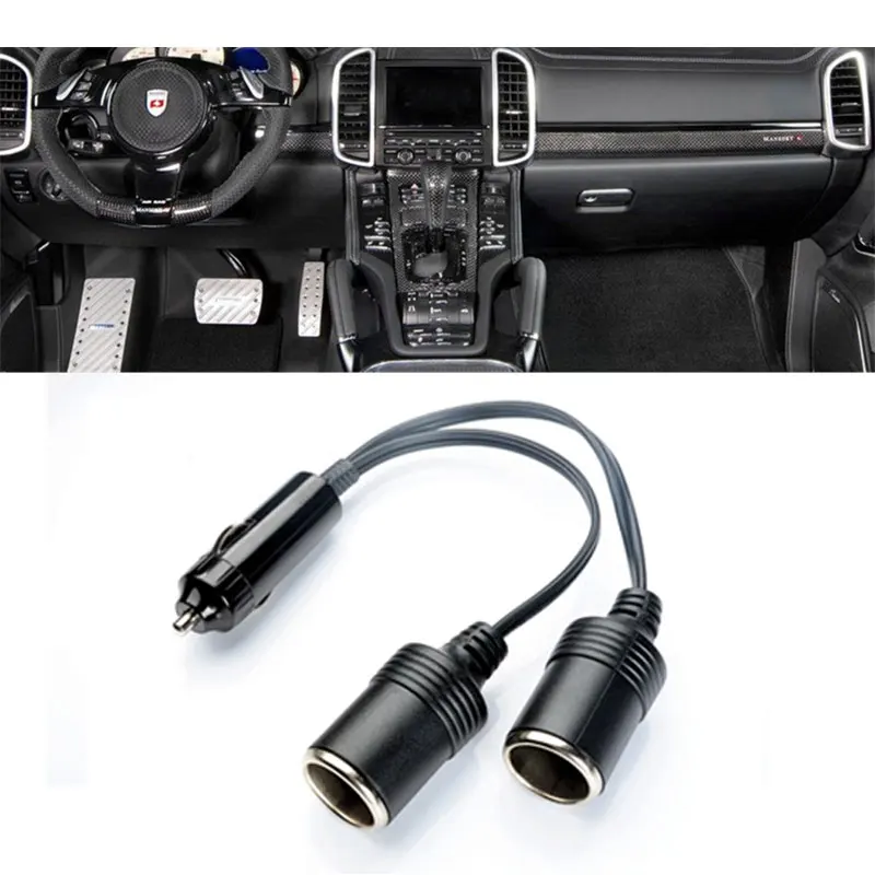 Universal Dual Port Car Cigarette Lighter Splitter Female Socket Plug Power Adapter for Electronics Automobiles Accessories