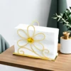 1pc metal creative napkin holder, modern minimalist flower napkin holder, dining table upright tissue holder 4