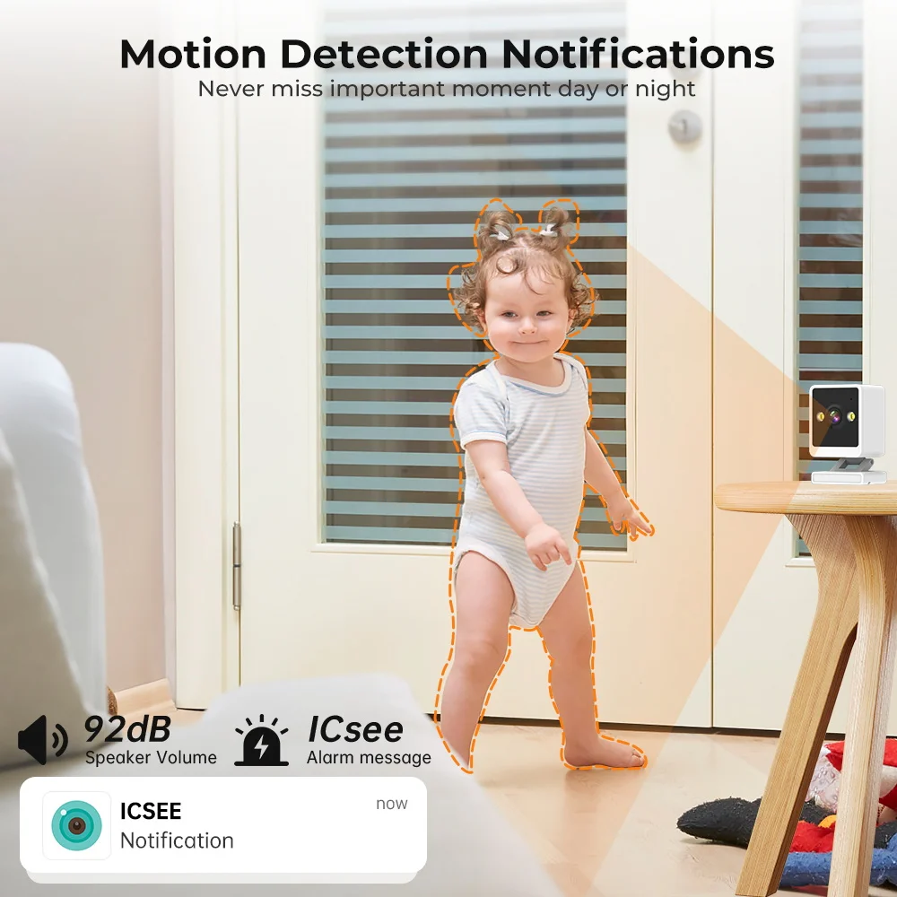 ANBIUX 1080P Wifi Camera Indoor Baby Camera 2MP Motion Detction Two Way Audio Baby Monitor Wifi Surveillance Cameras iCSee App 3