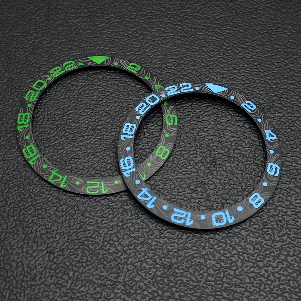 Ceramic Slope Watch Bezel with Carbon Fiber Texture