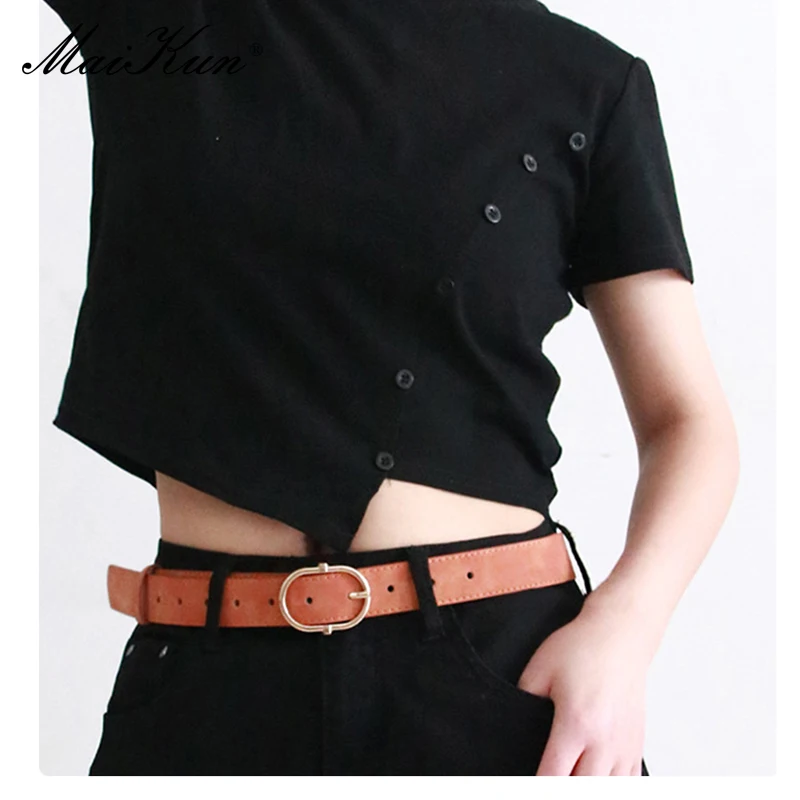 Maikun Neue frauen Gürtel Mit Legierung Pin Schnalle Weiche Und Bequeme Jeans Gürtel Mädchen Kleidung Gürtel