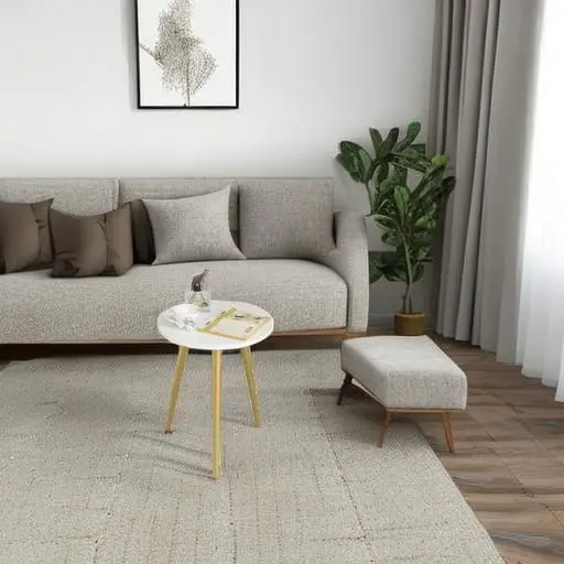 Small End Table for Living Room, Modern Wood Accent Table Coffee Side Table with Wood Legs for Small Space, Easy Assembly 6