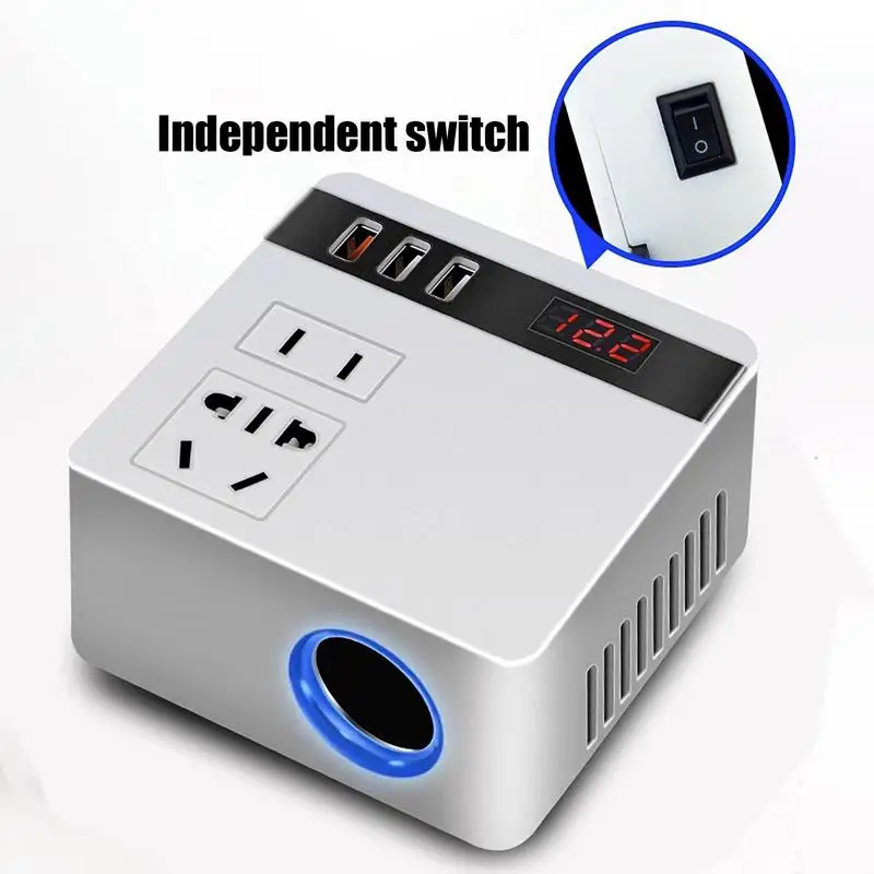 Car Plug In Adapter Outlet USB Ports Charger Quick Charging Electric Car Charger 150W Quick Charging For Travel Air Compressor