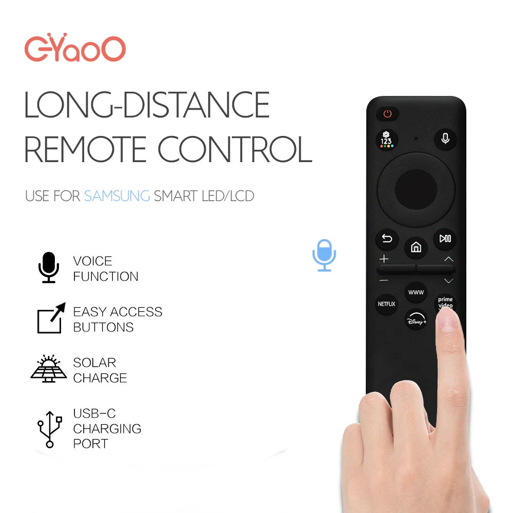 Substituição do controle remoto solar para Samsung Smart TV, compatível com Neo QLED, 8K, série 4K, BN59-01432J