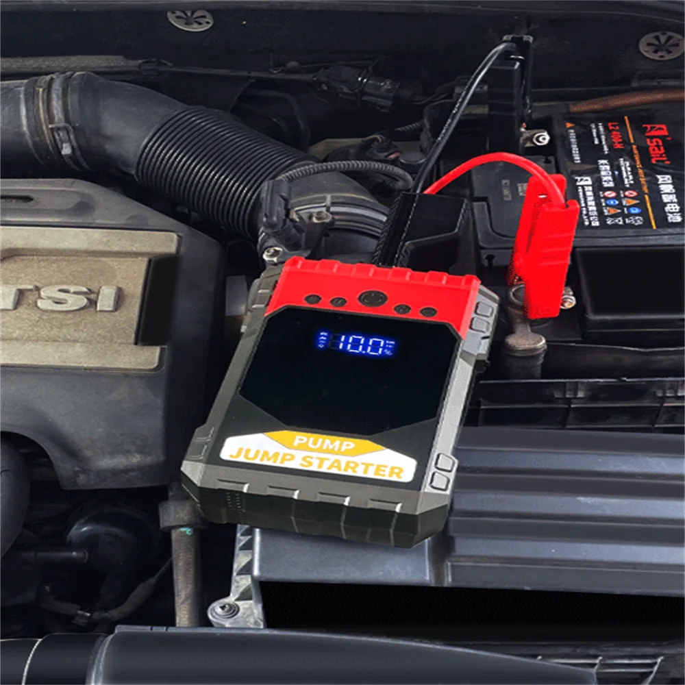 4 In 1 1000A Car Jump Starter Power Bank 10000mAh 150PSI Air Compressor Tire Pump Portable Charger Car Booster Starting Device